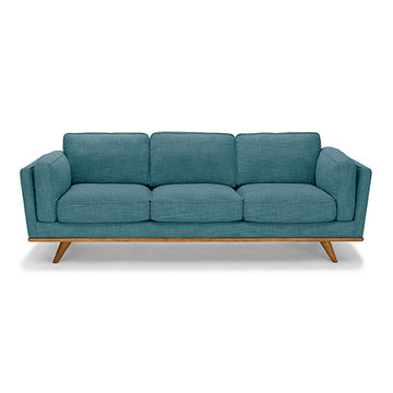 3+2 Seater Fabric Lounge Set with Wooden Frame - Teal