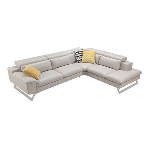 5 Seater Lounge Set Leatherette L Shape with Chaise - Tan