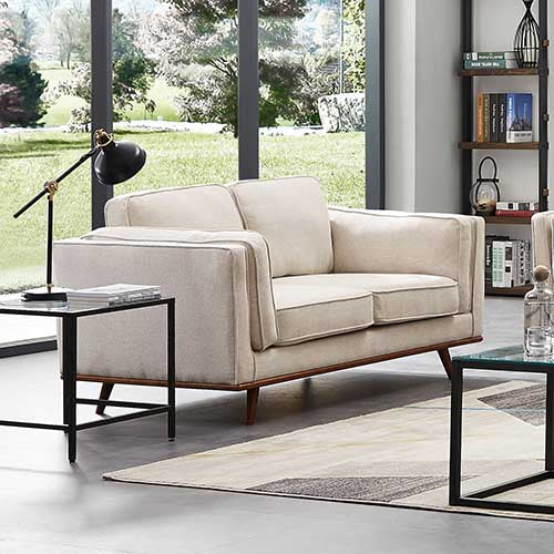 2 Seater Fabric Sofa Lounge Set - Beige