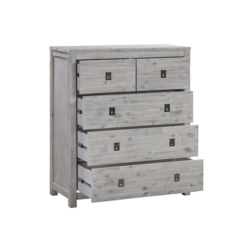 Ash Wood Tallboy with 5 Storage Drawers