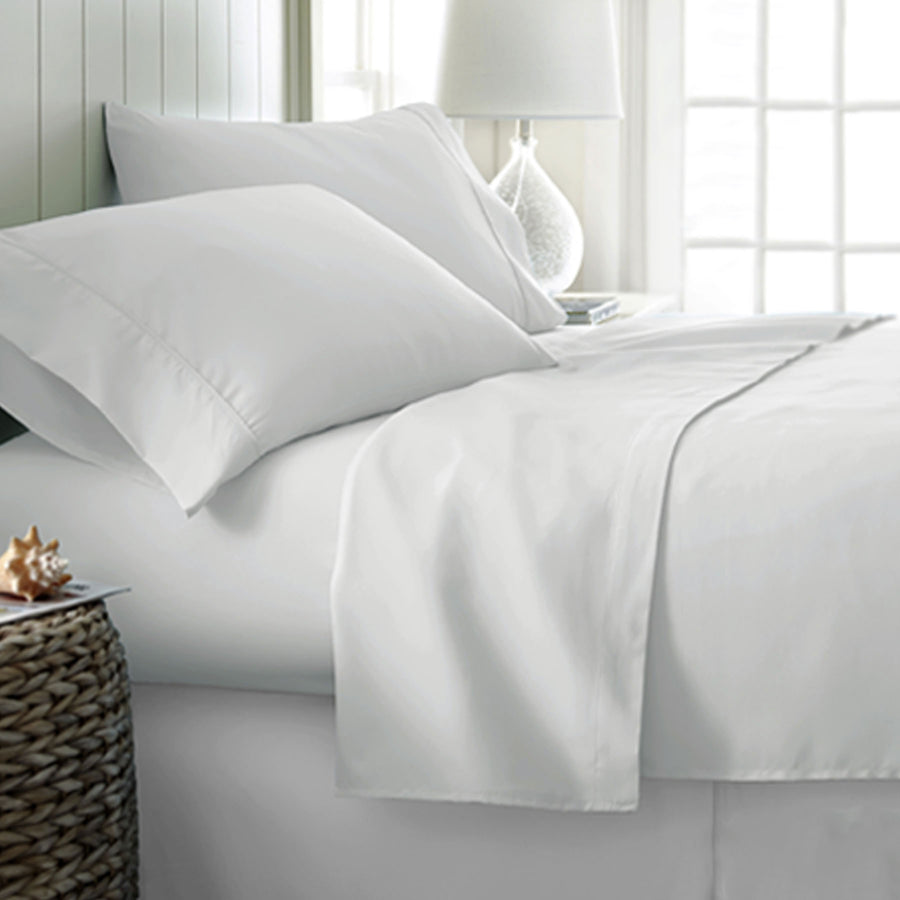 400TC Cotton Sateen Sheet Set Queen - White