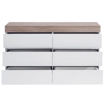 Coastal White Wooden Chest of 6 Drawers