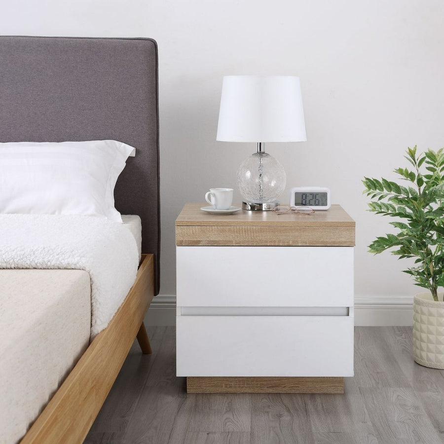 Coastal White Wooden Bedside Table