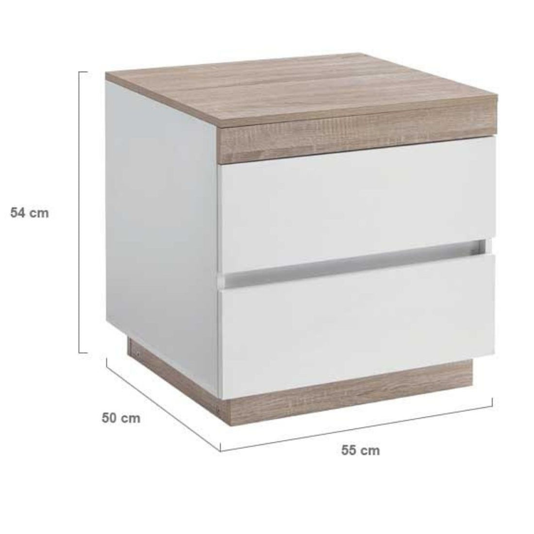 Coastal White Wooden Bedside Table