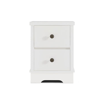 White Coastal Style Bedside Table