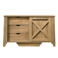 Rustic Barn Style Wooden Sideboard with 3 Drawers