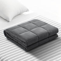 Weighted Blanket Adult 7KG Heavy Gravity Blankets Microfibre Cover - Grey Queen