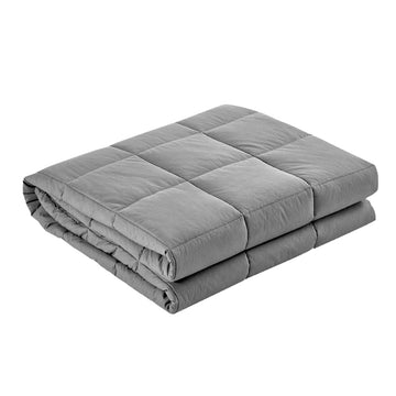 Bedding 9KG Cotton Weighted Blanket Heavy Gravity - Light Grey