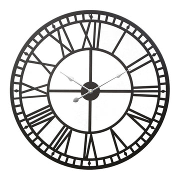 Black Metal 60CM Roman Numeral Clock